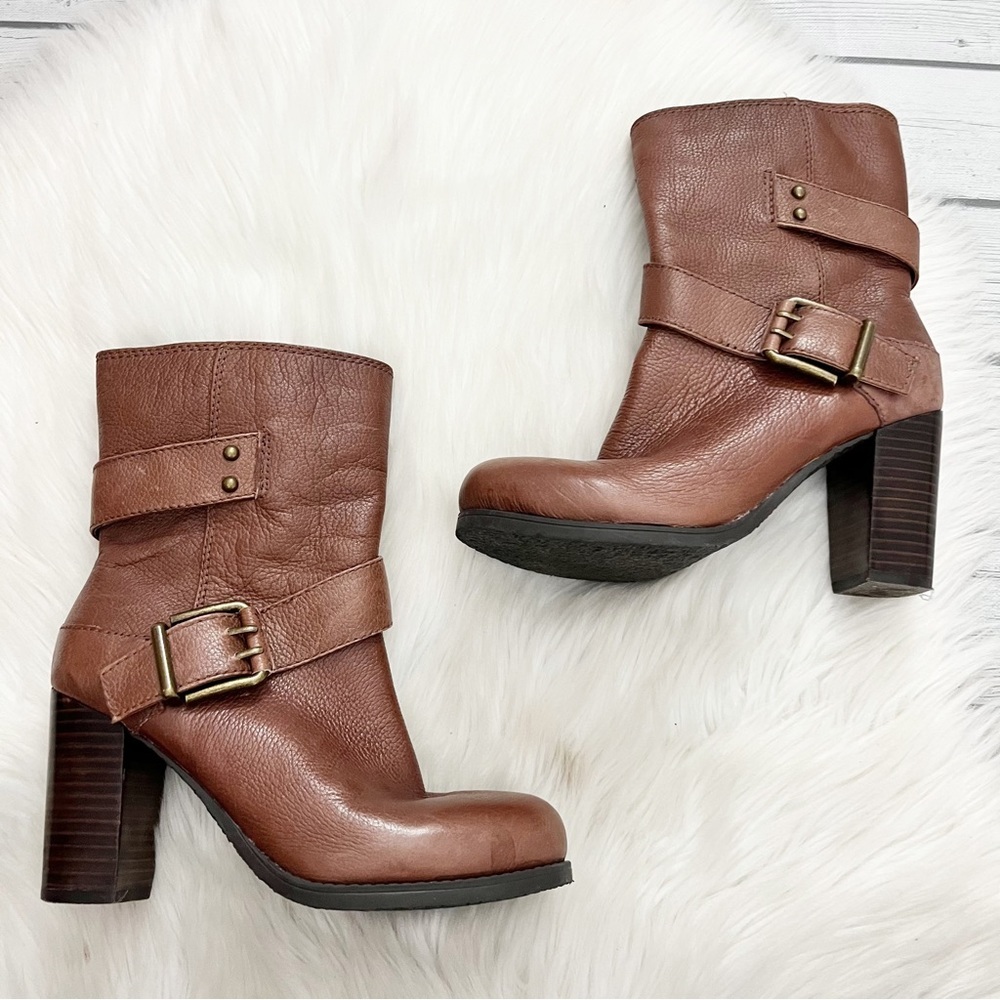 Nine West Tan Leather Heeled Boots